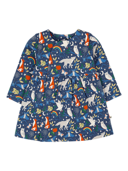 Frugi Kids' Kiki Cotton Kimono Smock Dress, Wild Spooks, Wild Spooks