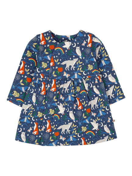 Frugi Kids' Kiki Cotton Kimono Smock Dress, Wild Spooks, Wild Spooks