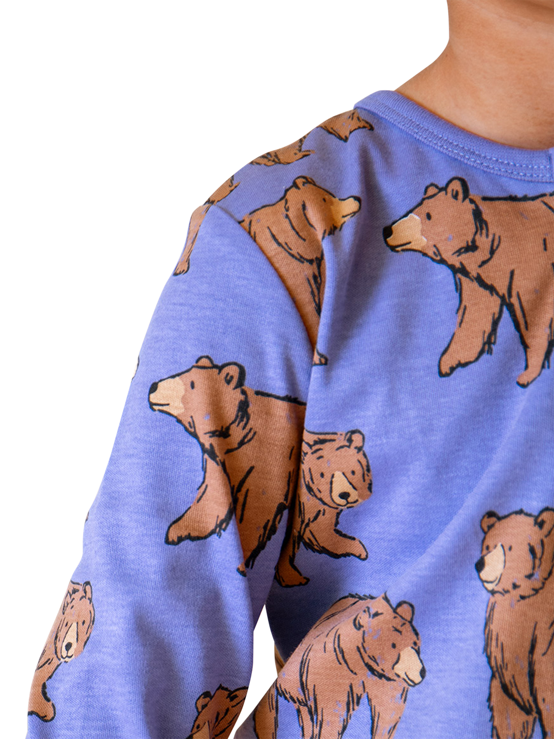 Product image 5 of 5, which shows Frugi Kids' Zelah Zip Up Sleepsuit, Grape Beary Wild, 0-3 months