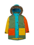 Frugi Kids' Penhale Fleece Lined Parka Coat, Multi