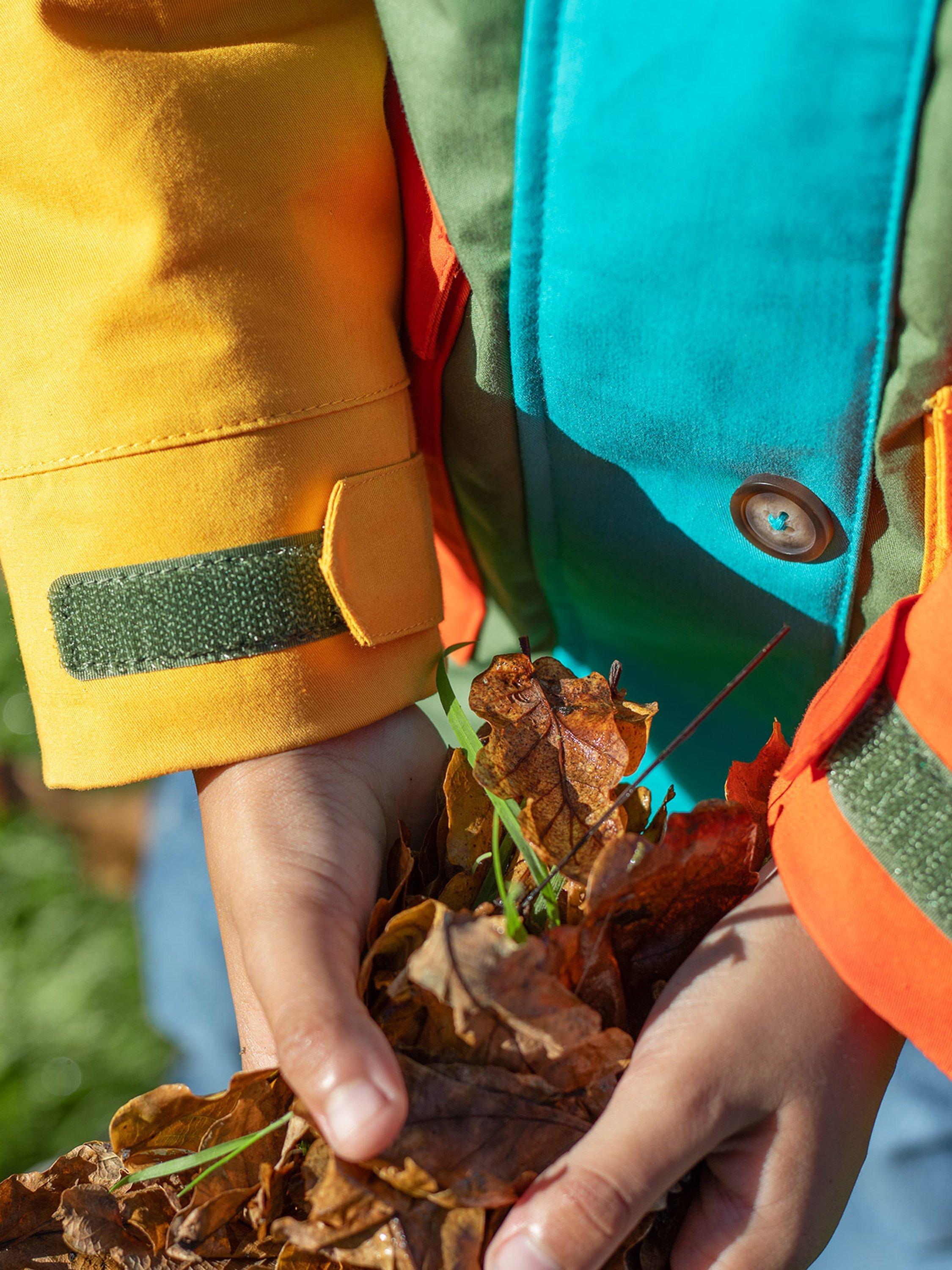 Product image 6 of 9, which shows Frugi Kids' Penhale Fleece Lined Parka Coat, Multi, 10-11 years