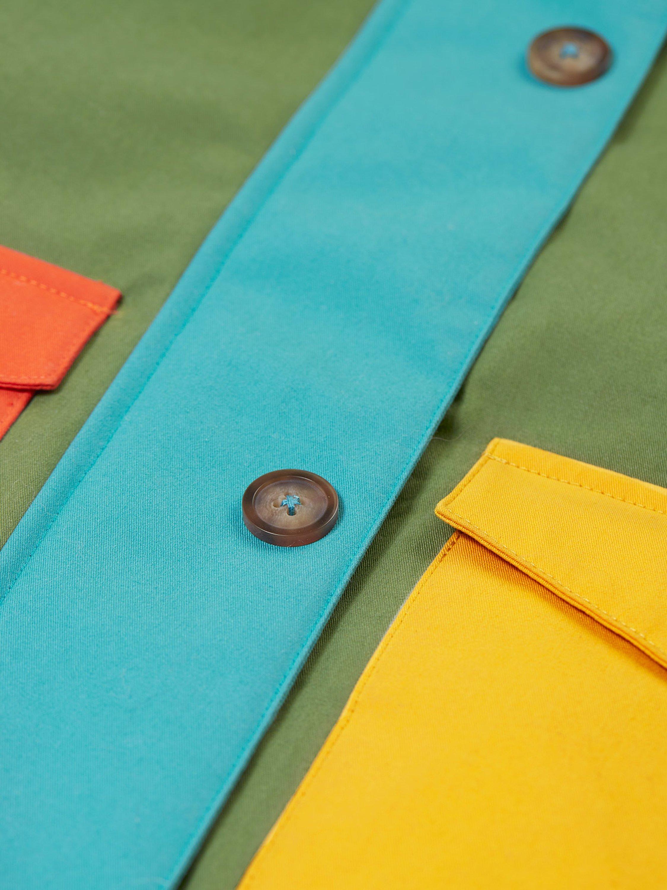 Product image 8 of 9, which shows Frugi Kids' Penhale Fleece Lined Parka Coat, Multi, 10-11 years