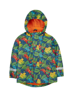 Frugi Kids' Print Puddle Buster Waterproof Coat, Be Hoppy!