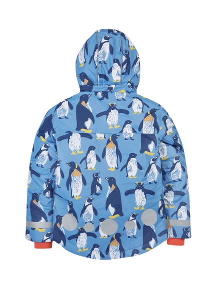 Frugi Kids' Padded Snow and Ski Coat,  Penguin Waddle - view 2, Penguin Waddle