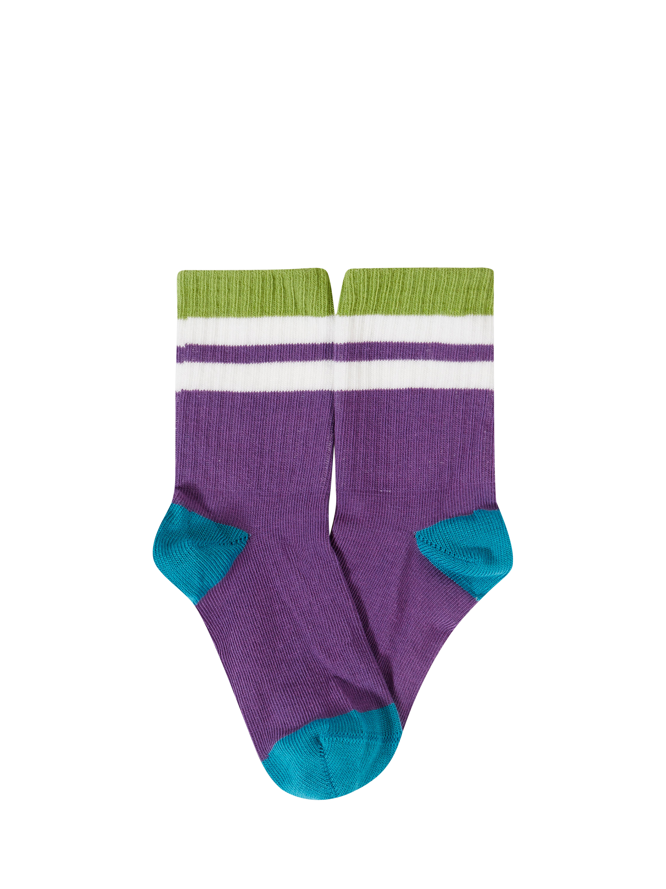 Product image 3 of 8, which shows Frugi Kids' Reed Rib Socks, Pack of 5, Multi, 13-2
