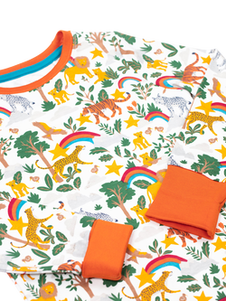 Frugi Kids' Sundown Cotton Long Sleeved Pyjamas, Into The Wild - view 2, Into The Wild