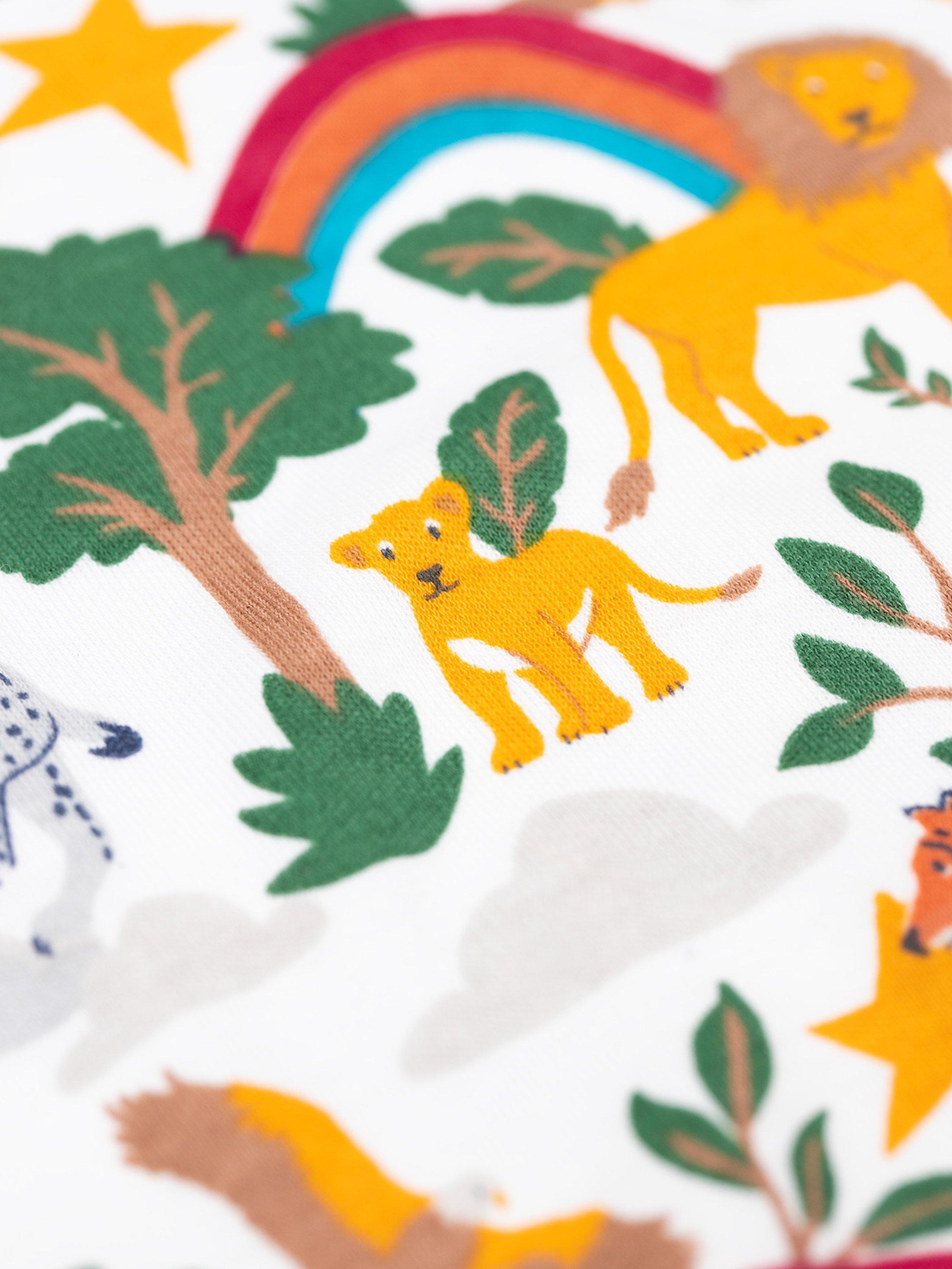 Product image 3 of 3, which shows Frugi Kids' Sundown Cotton Long Sleeved Pyjamas, Into The Wild, 10-11 years