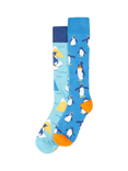 Frugi Kids' Cotton Blend Brill Boot Socks, Pack of 2 Pairs, Penguin Multipack