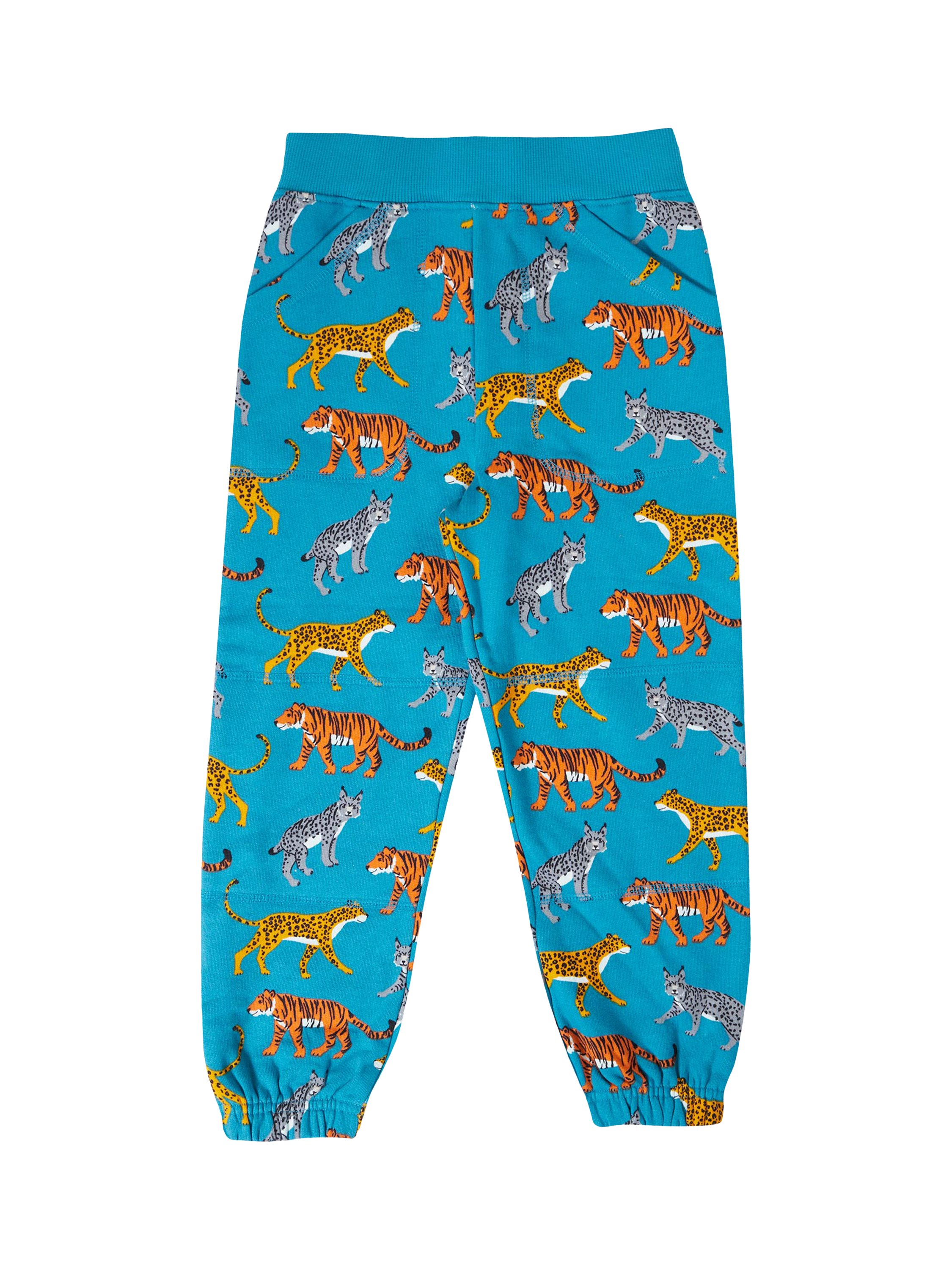 Product image 1 of 4, which shows Frugi Kids' Malpas Organic Cotton Joggers, Wild Cats, 2-3 years