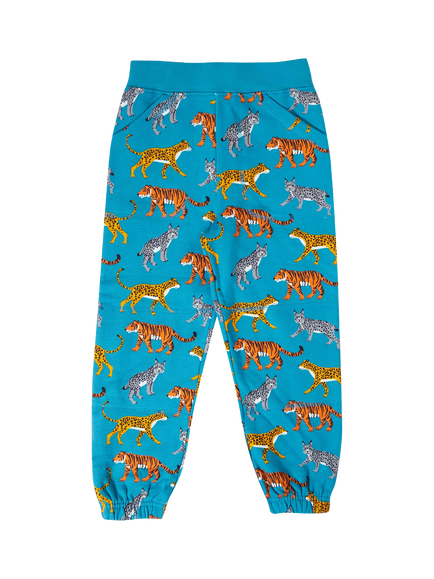 Frugi Kids' Malpas Organic Cotton Joggers, Wild Cats