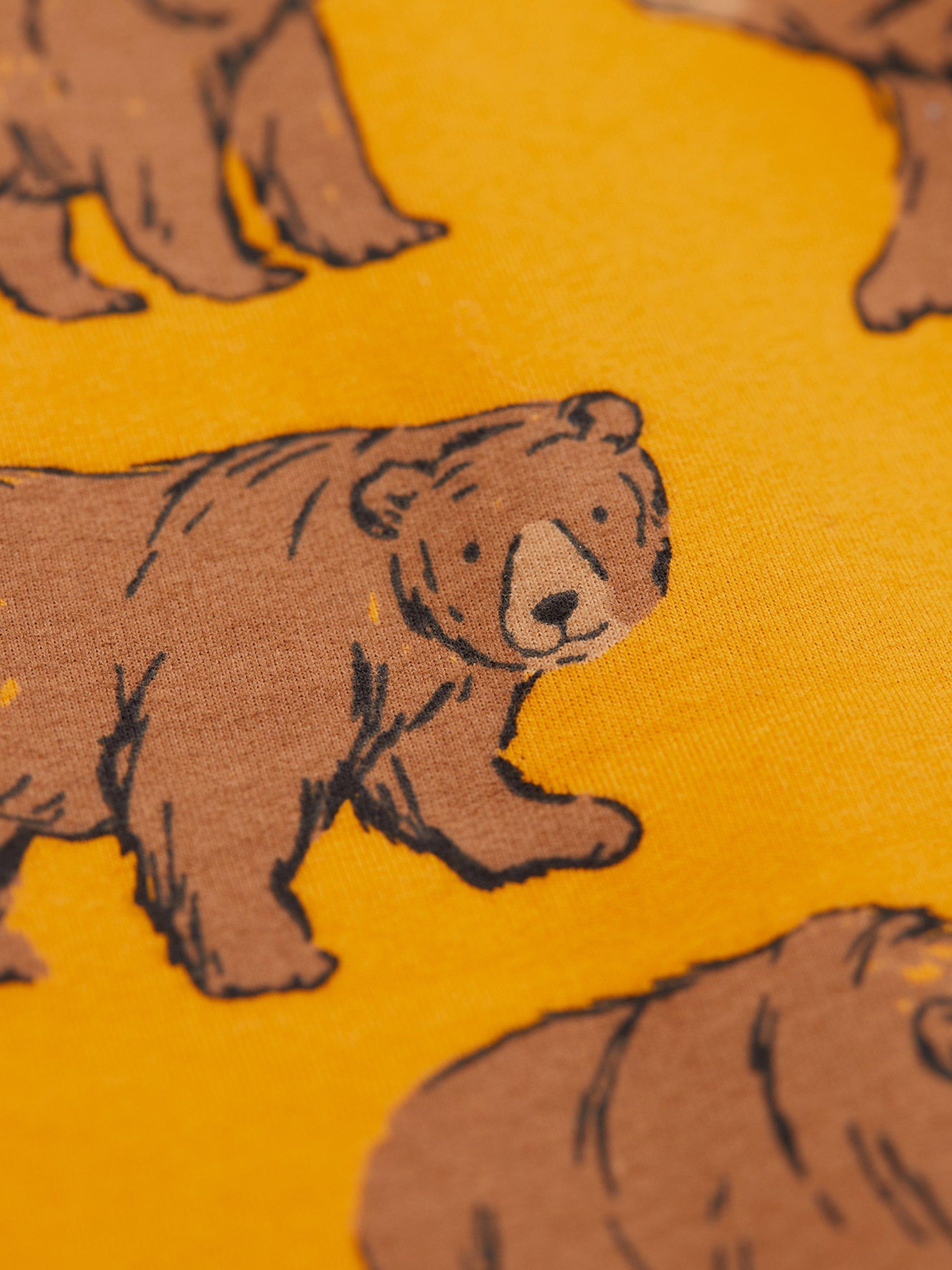 Product image 4 of 4, which shows Frugi Kids Cotton Parsnip Joggers, Beary Wild, 10-11 years