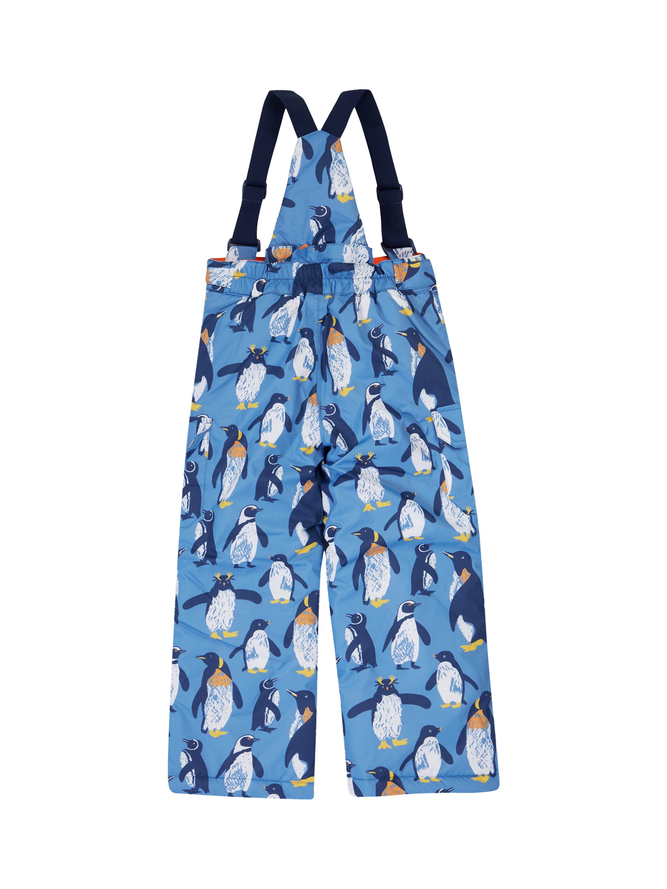 Product image 2 of 5, which shows Frugi Kids' Snow and Ski Salopettes, Penguin Waddle, 1-2 years