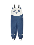Frugi Kids' Puddle Buster Waterproof Trousers, Navy Blue/Panda
