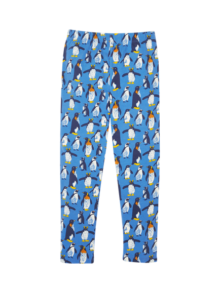 Frugi Kids' Libby Cotton Printed Leggings, Penguin Waddle - view 2, Penguin Waddle