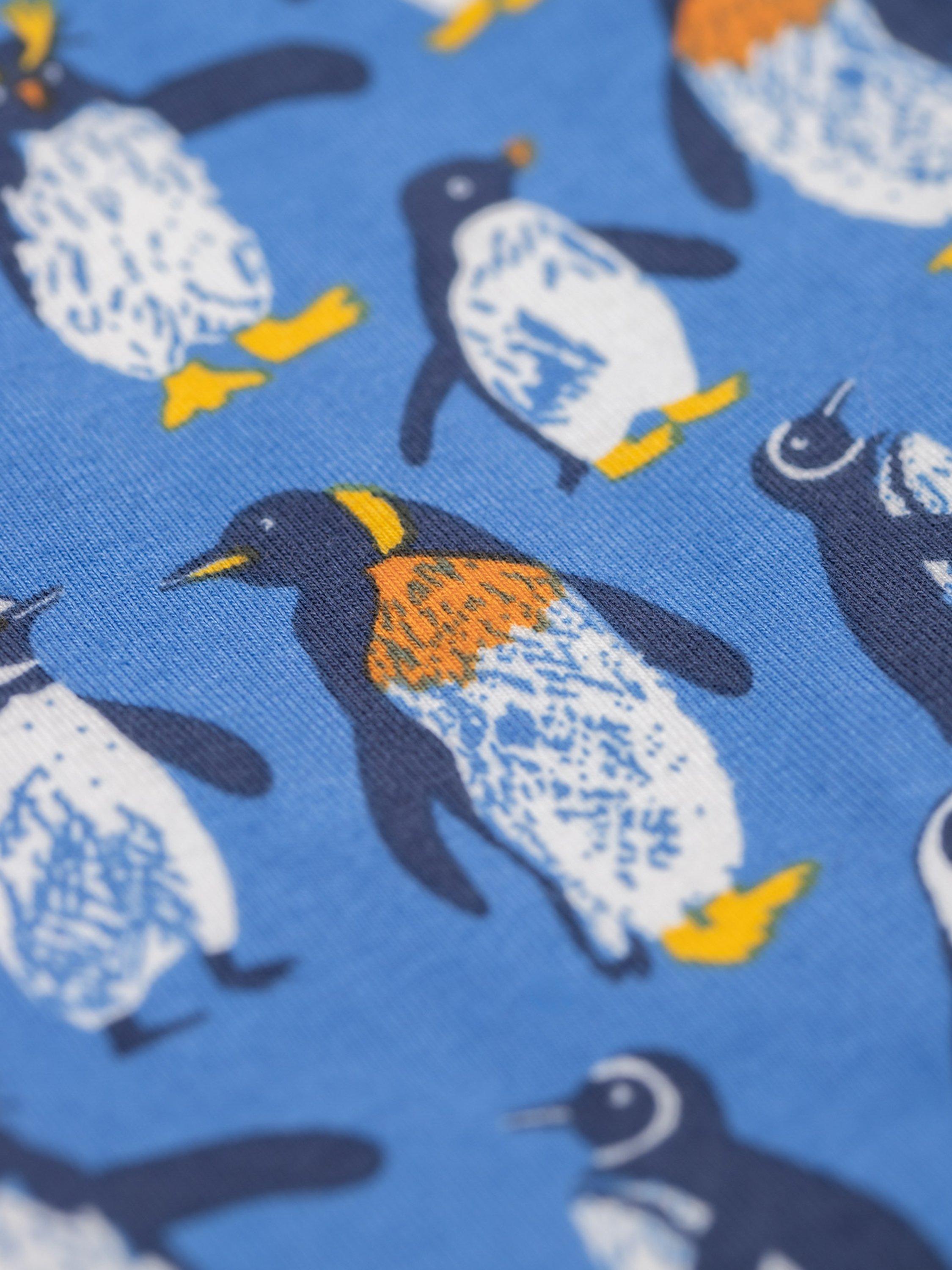 Product image 4 of 4, which shows Frugi Kids' Libby Cotton Printed Leggings, Penguin Waddle, 0-3 months