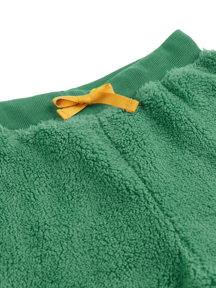 Frugi Baby Teddy Fleece Trousers, Holly Green - view 2, Holly Green