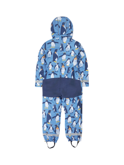 Frugi Kids' Any Weather All In One Waterproof Coat, Penguin Waddle - view 2, Penguin Waddle