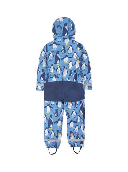 Frugi Kids' Any Weather All In One Waterproof Coat, Penguin Waddle - view 2, Penguin Waddle