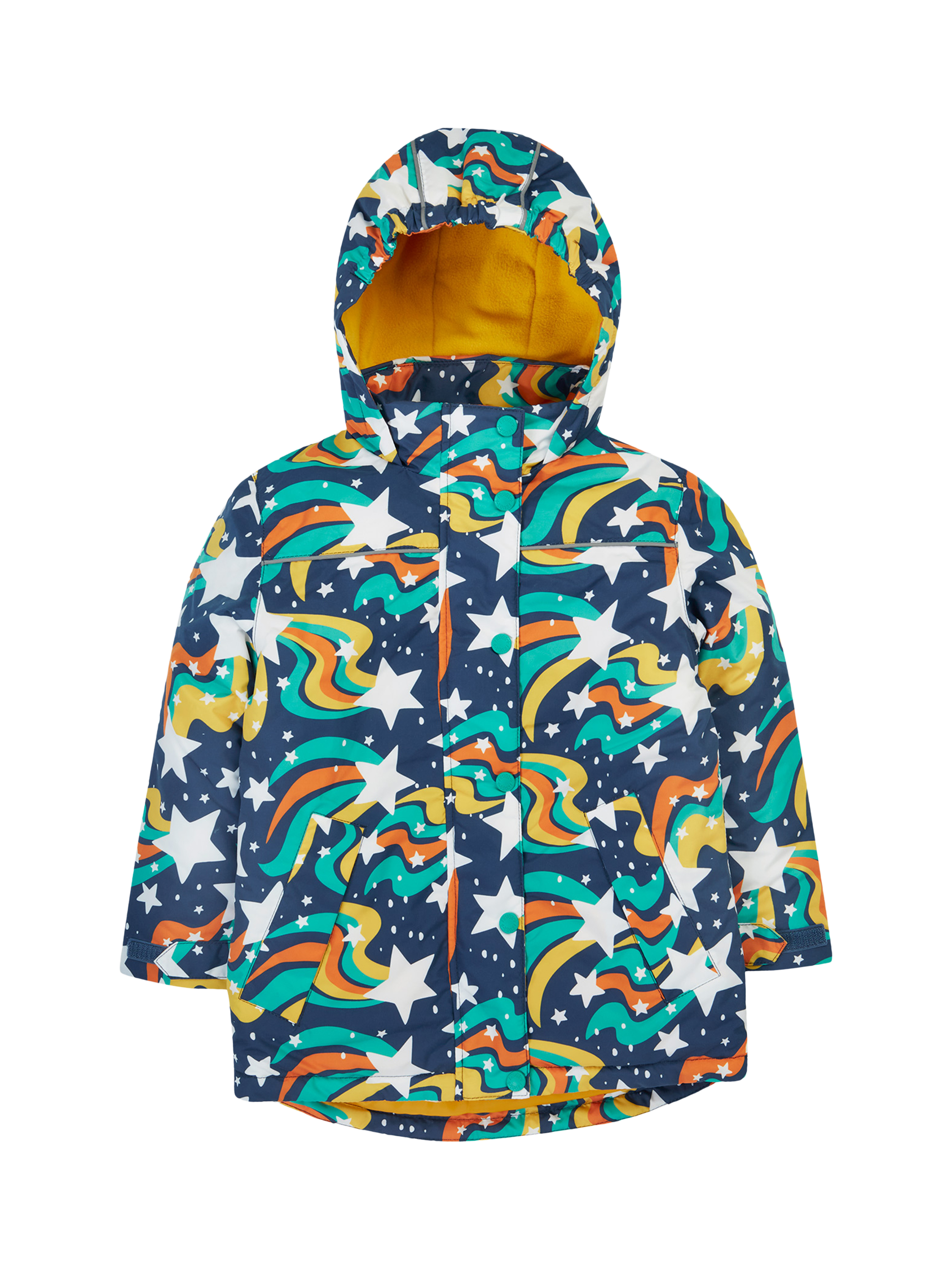 Product image 1 of 7, which shows Frugi Kids' Playtime Waterproof Coat, Magic Stars, 1-2 years