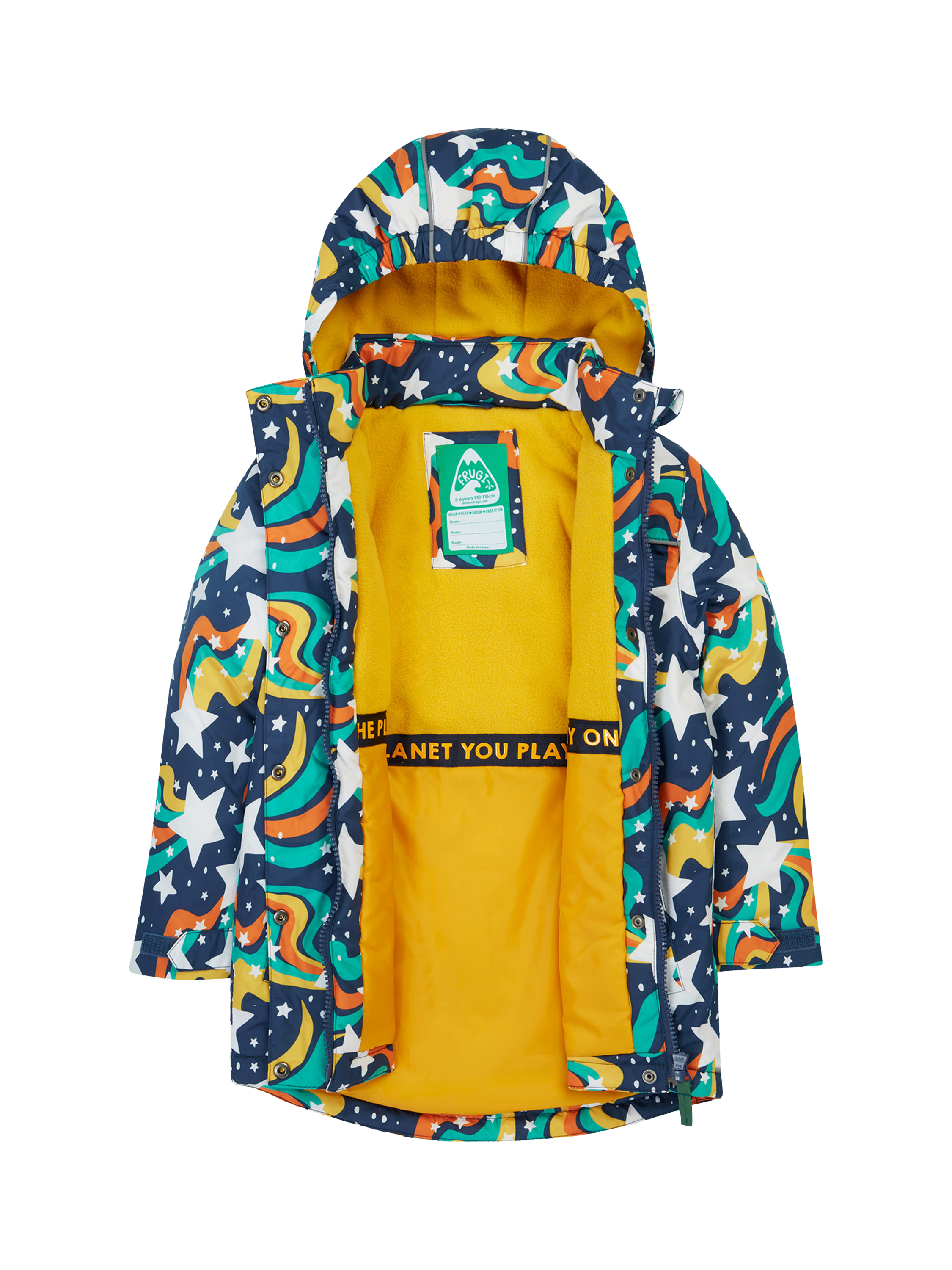 Product image 4 of 7, which shows Frugi Kids' Playtime Waterproof Coat, Magic Stars, 1-2 years