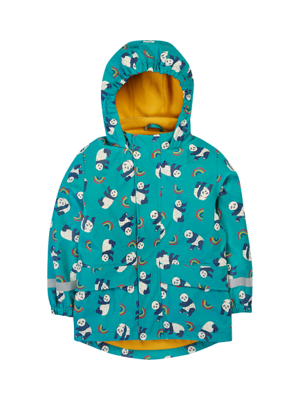 Frugi Kids' Print Puddle Buster Waterproof Coat, Panda Play, Panda Play