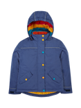 Frugi Kids' Rambler 3 in 1 Coat, Navy Blue/Autumn Stripe
