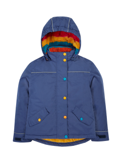 Frugi Kids' Rambler 3 in 1 Coat, Navy Blue/Autumn Stripe, Navy Blue/Autumn Stripe