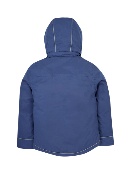 Frugi Kids' Rambler 3 in 1 Coat, Navy Blue/Autumn Stripe - view 2, Navy Blue/Autumn Stripe