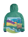 Frugi Kids' Padded Snow and Ski Coat, Green/Mountains