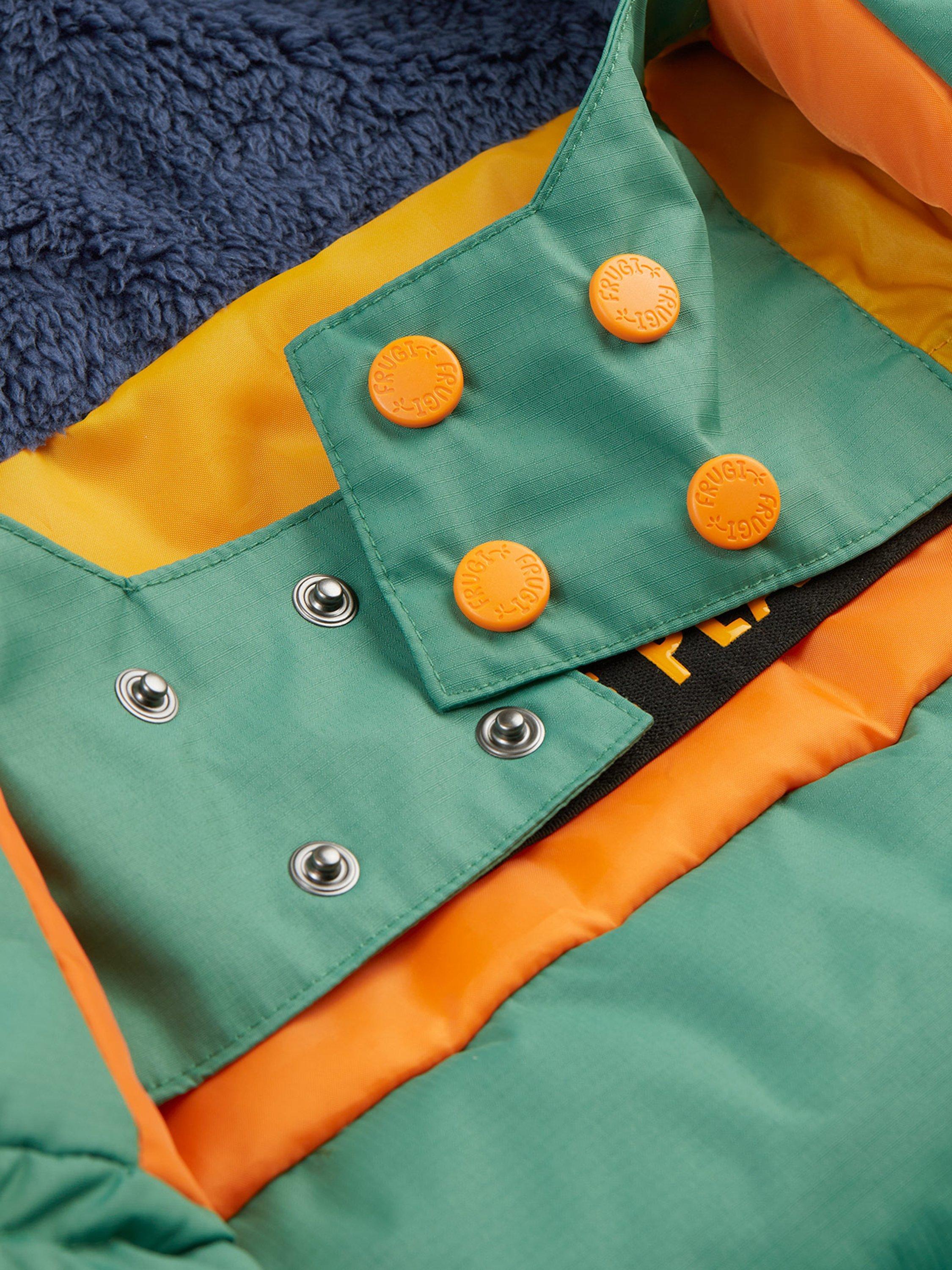 Product image 7 of 7, which shows Frugi Kids' Padded Snow and Ski Coat, Green/Mountains, 1-2 years