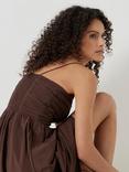 HUSH Air Flow Strappy Midi Dress, Chocolate Fondant