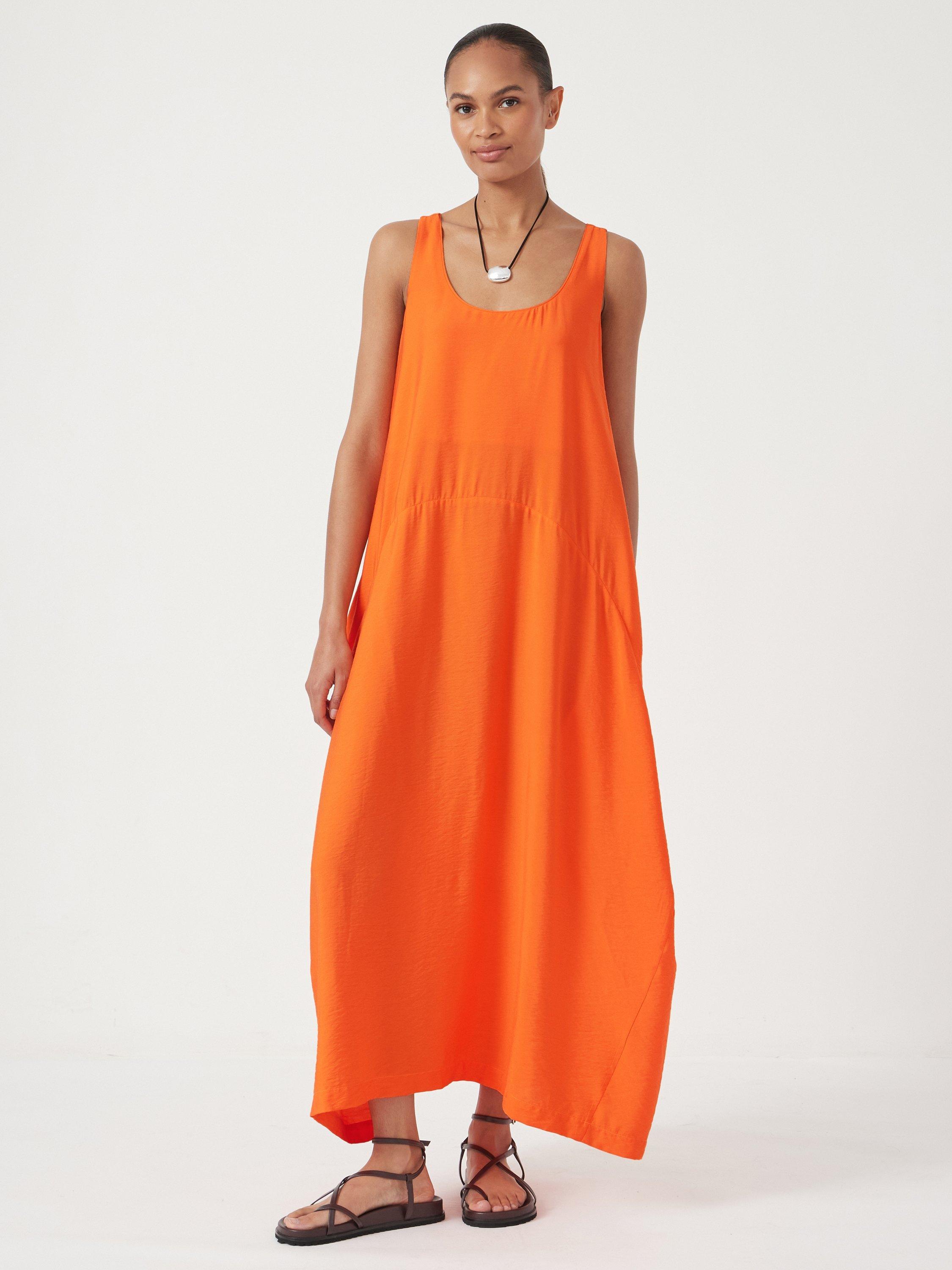 Product image 1 of 4, which shows HUSH Liddie Air Flow Maxi Dress, Bright Orange, L-XL