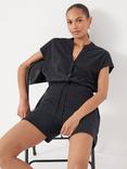 HUSH Kendall Jersey Playsuit, Black