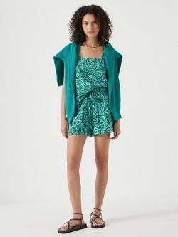 HUSH Margot Lotus Pull On Shorts, Lotus Green/Blue, Lotus Green/Blue