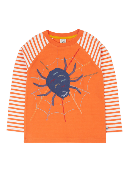 Frugi Kids' Alfie Cotton Long Sleeved Top, Salamanderstr/Spider, Salamanderstr/Spider