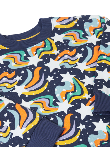 Frugi Kids' Mawnan Organic Cotton Sweatshirt - view 2, Magic Skies