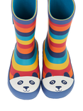 Frugi Kids' Puddle Buster Wellington Boots, Rainbow/Panda