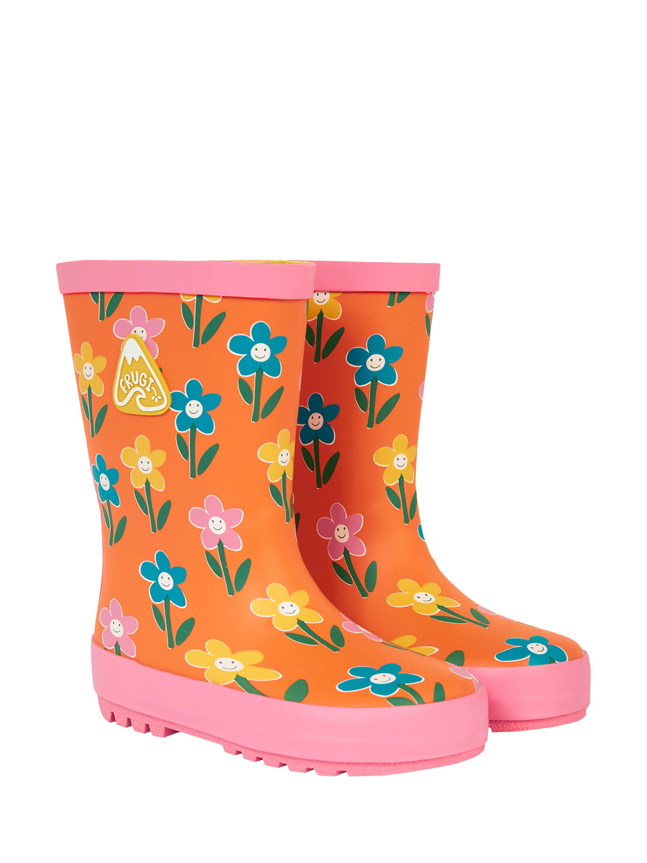 Product image 1 of 5, which shows Frugi Kids' Puddle Buster Wellington Boots, Fun Flowers, EU33
