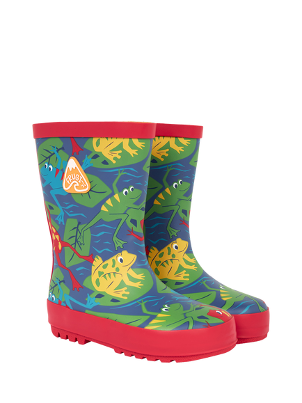 Frugi Kids' Puddle Buster Wellington Boots, Be Hoppy!, Be Hoppy!