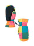 Frugi Kids' Snow and Ski Mittens, Rainbow Check