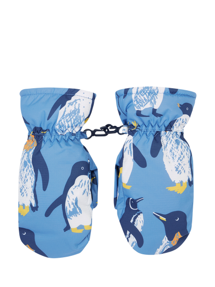 Frugi Kids' Snow and Ski Mittens, Penguin Waddle, Penguin Waddle