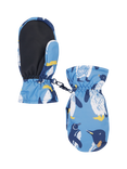 Frugi Kids' Snow and Ski Mittens, Penguin Waddle