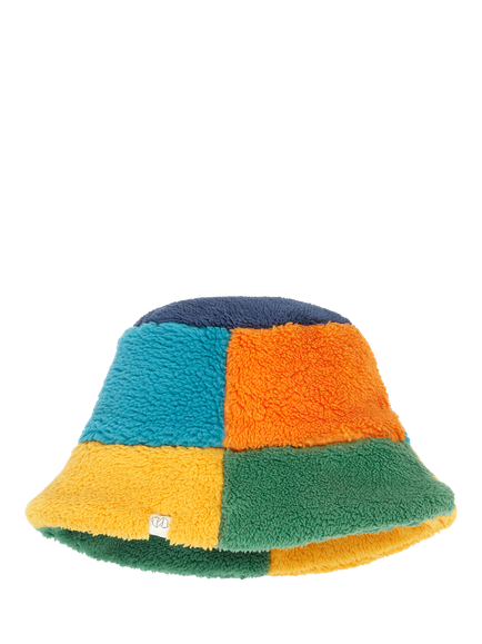 Frugi Kids' Fleece Colour Block Bucket Hat, Hotchpotch, Hotchpotch