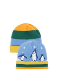 Frugi Kids' Cotton Voyager Reversible Hat, Penguin/Stripe