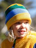 Frugi Kids' Cotton Voyager Reversible Hat, Penguin/Stripe