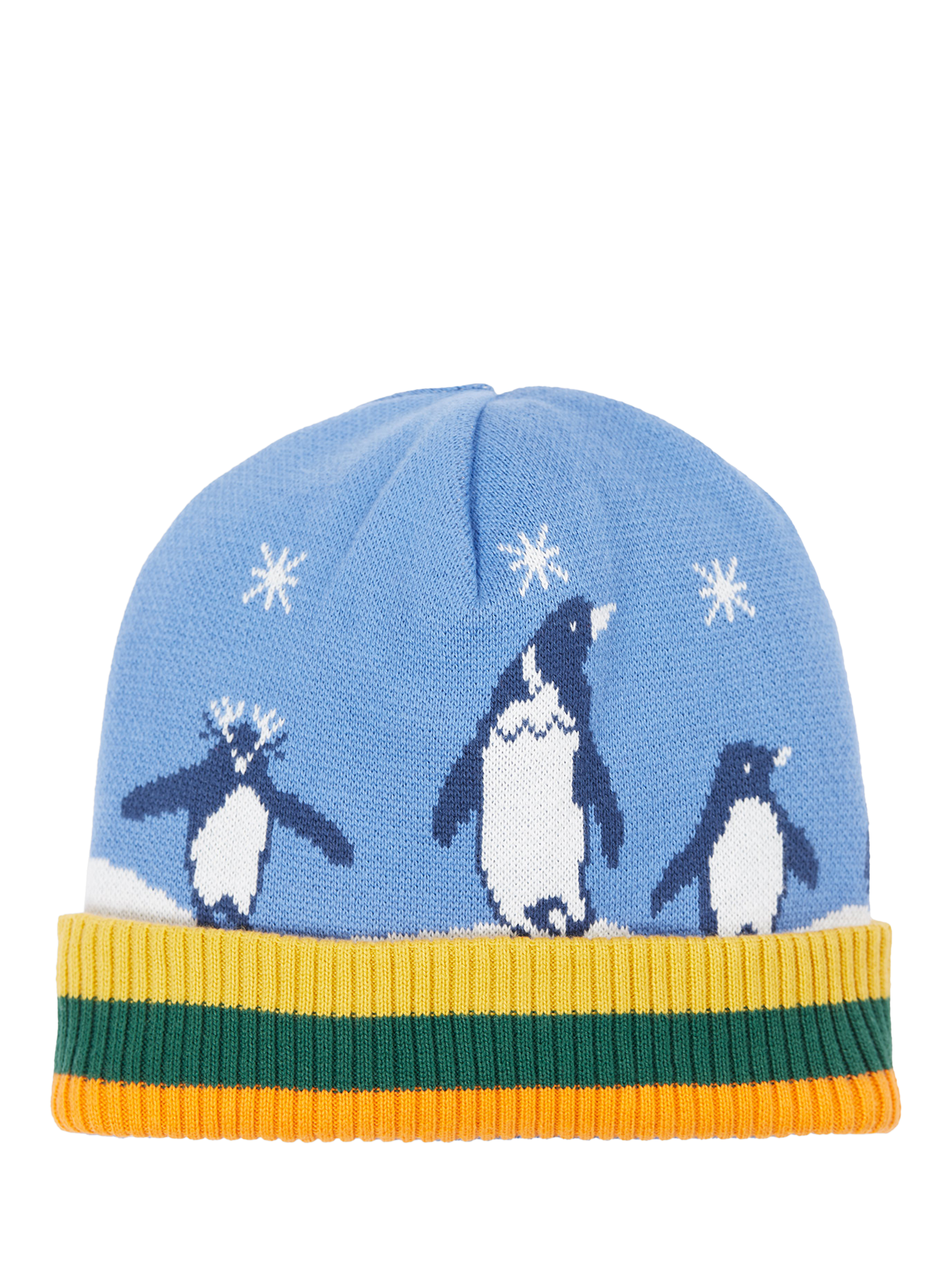 Product image 3 of 6, which shows Frugi Kids' Cotton Voyager Reversible Hat, Penguin/Stripe, 1-2 years
