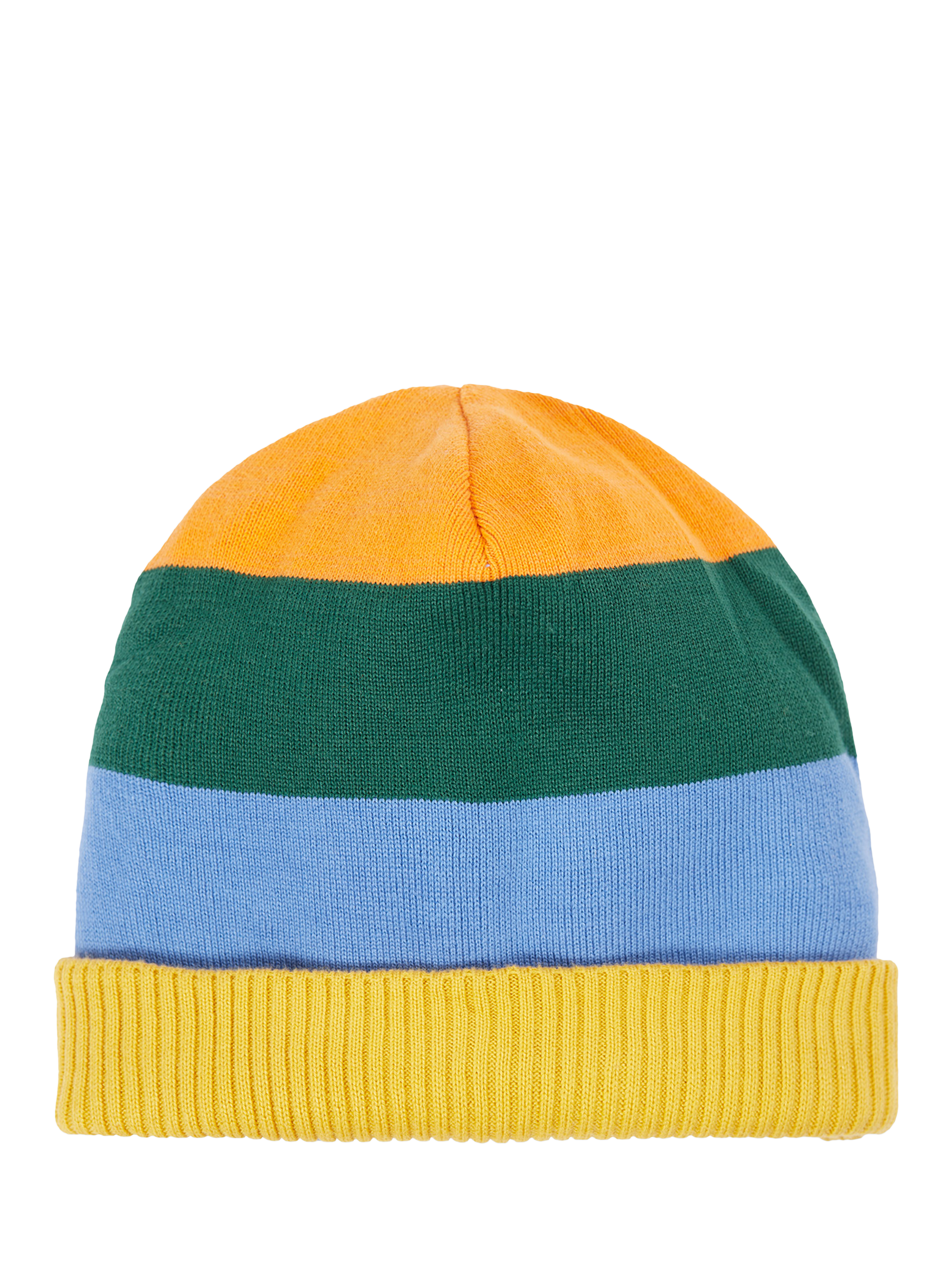 Product image 4 of 6, which shows Frugi Kids' Cotton Voyager Reversible Hat, Penguin/Stripe, 1-2 years