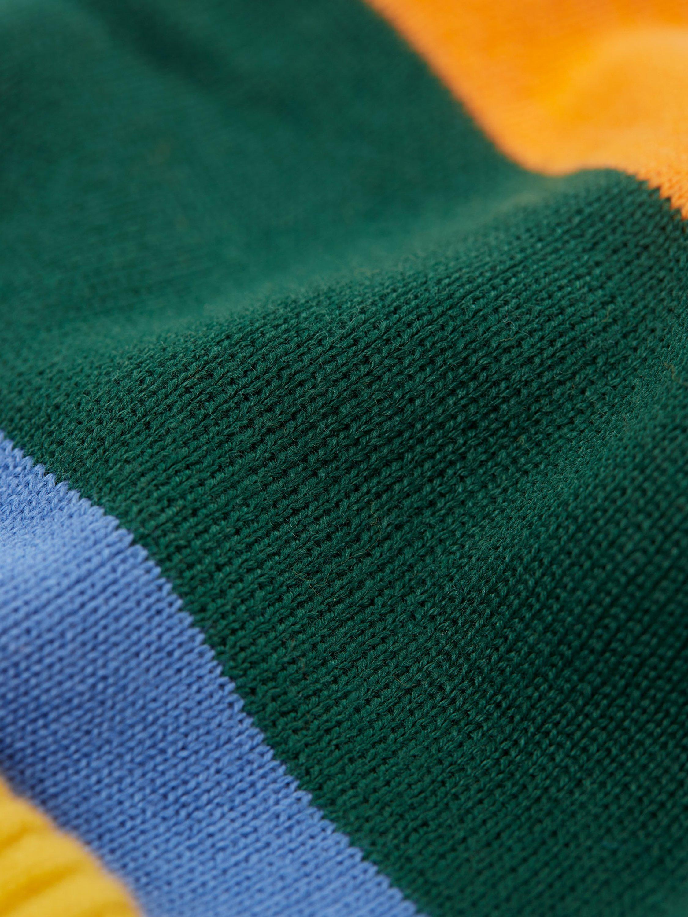 Product image 6 of 6, which shows Frugi Kids' Cotton Voyager Reversible Hat, Penguin/Stripe, 1-2 years