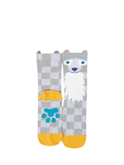 Frugi Kids' Cotton Blend Character Socks, Pack of 2, Beary Wild Multipack - view 2, Beary Wild Multipack