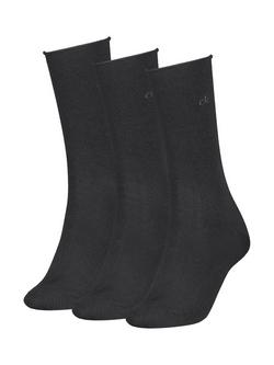 Calvin Klein Roll Top Socks, Pack of 3, Black, Black